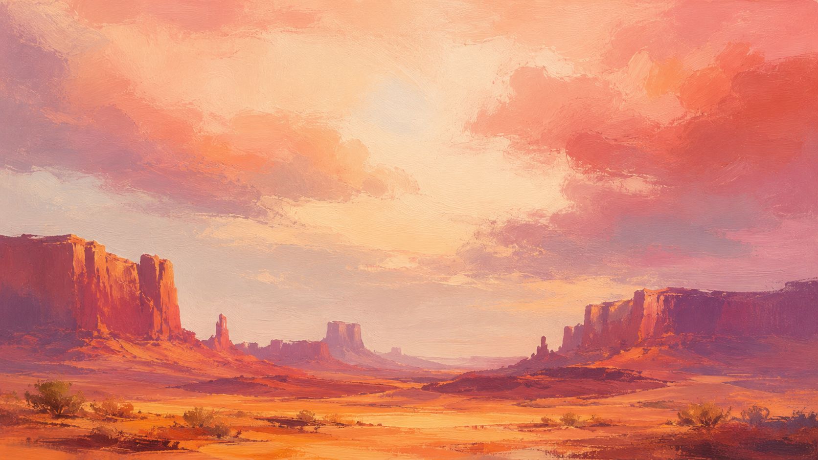 A painted desert landscape